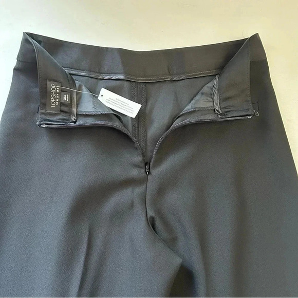 Topshop Wide Leg Pants High Waisted Cropped Pleated Palazzo Black Size 4 NWT - Picture 13 of 15